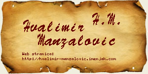 Hvalimir Manzalović vizit kartica